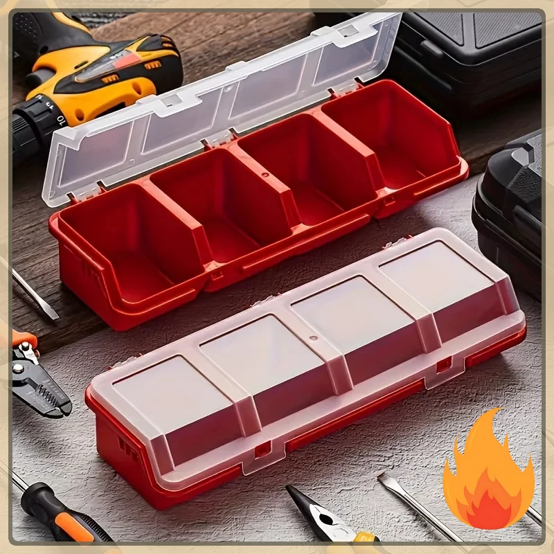 

1pc Multi Grid Storage Box Durable Plastic Small Component Container For Screw Hardware Jewelry Desktop Classification Organizer