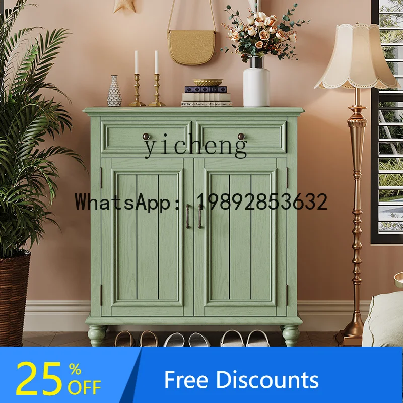 AA solid wood shoe cabinet household entrance entrance opposite door partition cabinet