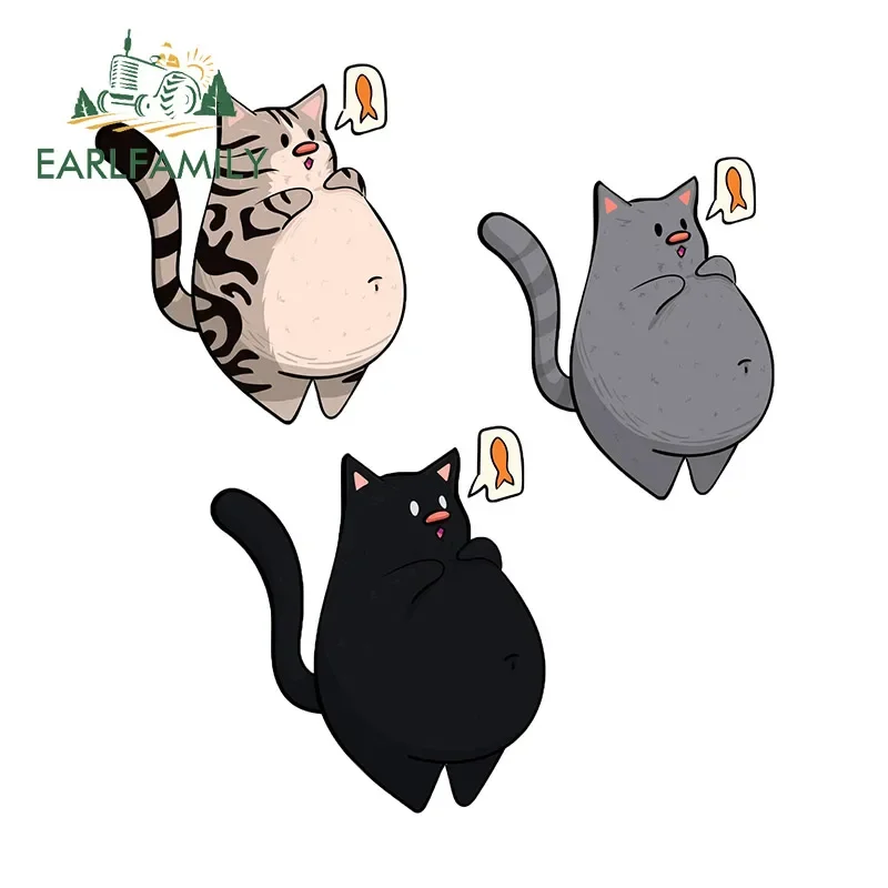 EARLFAMILY 13cm For American Shorthair Cat Car Stickers Scratch-Proof Sunscreen Decals Cute Creative Windows Surfboard Decals