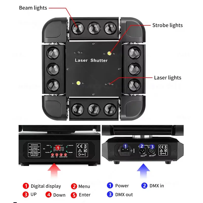 12X10W Rgbw Dmx Beam Verlichting Led Moving Head Effect Licht Voor Bar Dj Club Disco Bruiloft Podium Show