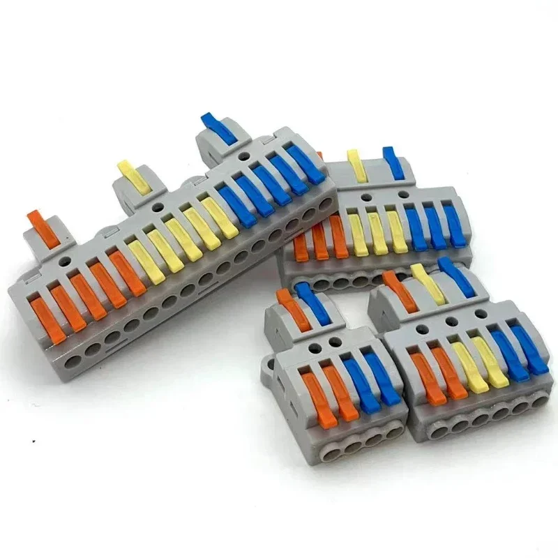 Mini Quick Wire Conductor Connector Universal Compact 2/3 Pin Splicing Push-inTerminal Block 1 in multiple out with fixing Hole