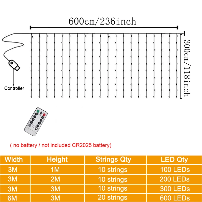 USB Curtain Lights, For Bedroom,With 8 Modes Remote,For Party Wall Decorations Christmas Indoor/Outdoor layout