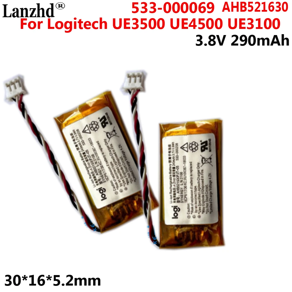 3.8V polymer rechargeable battery For Logitech UE3500 UE4500 UE3100 cell 533-000069 AHB521630  521630