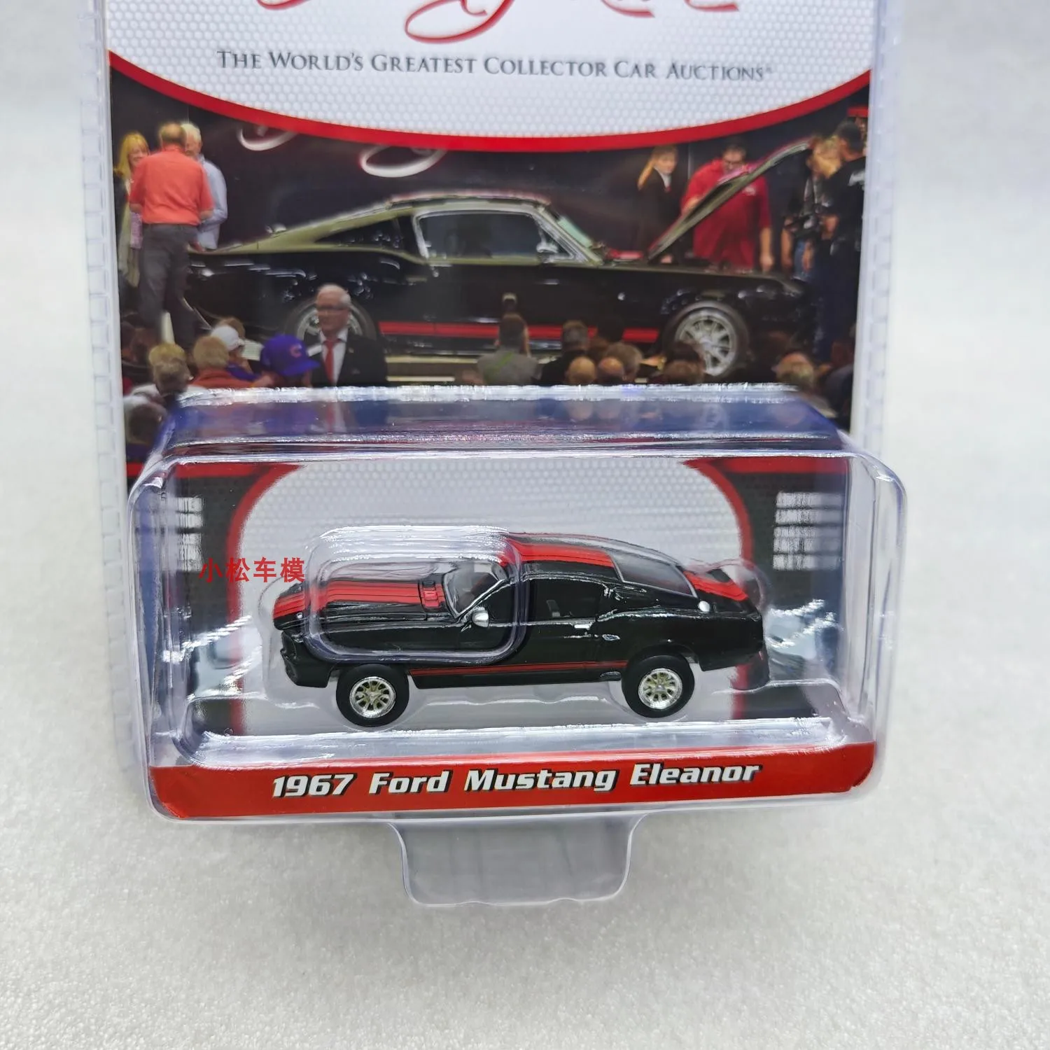 1:64 1967 فورد موستانج إليانور شيلبي Gt500e Gt 500 E كرو أسود مع خطوط حمراء مجموعة نماذج سيارة من خليط معدني محاكاة ثابتة