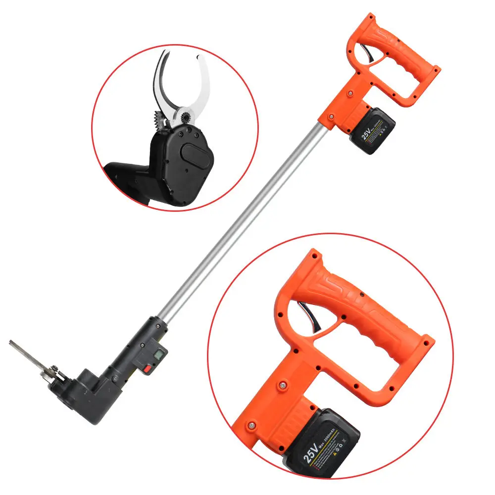 

LCD Display 25V 2 Batteries Electric Pruning Shears Electric Cordless Sugarcane Pruning Shears Garden Rechargeable