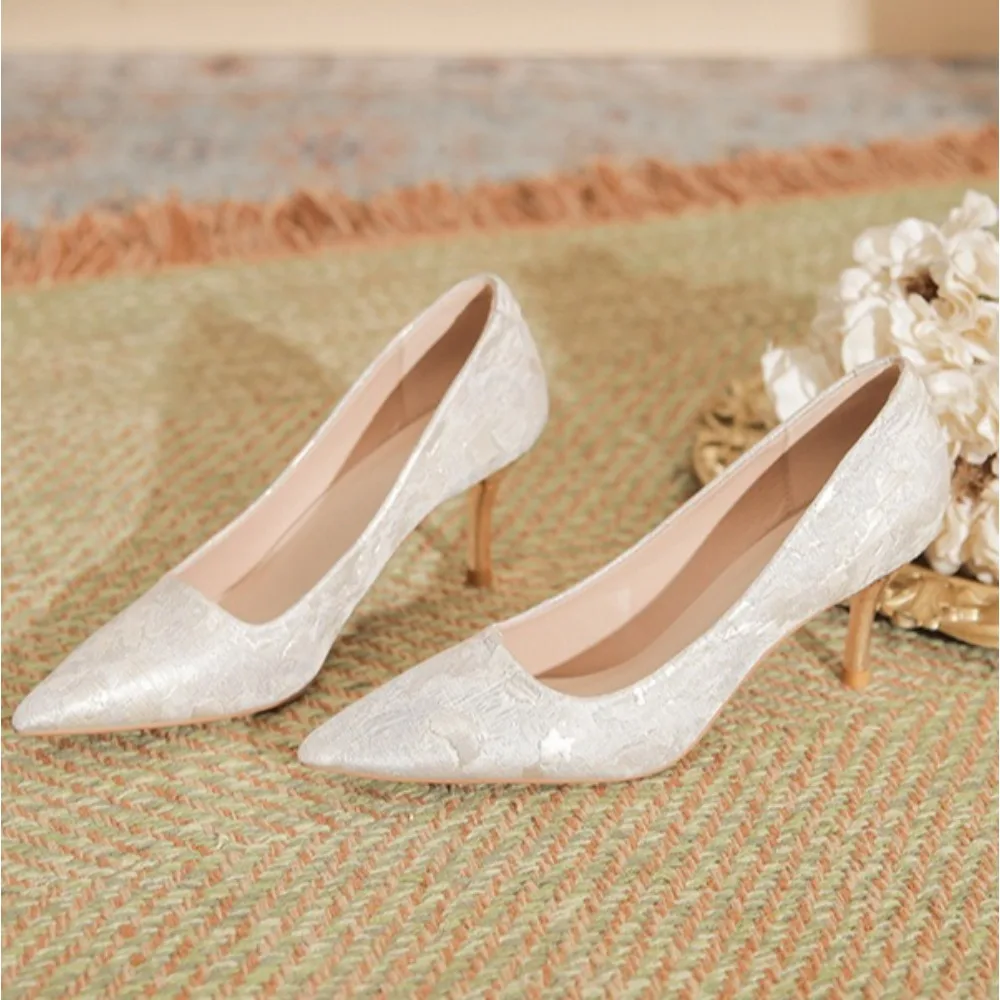 

High Heels Women's Summer Light Mouth Stiletto High Heel Single Shoes New Chinese Style Cheongsam Pumps Women's Shoes