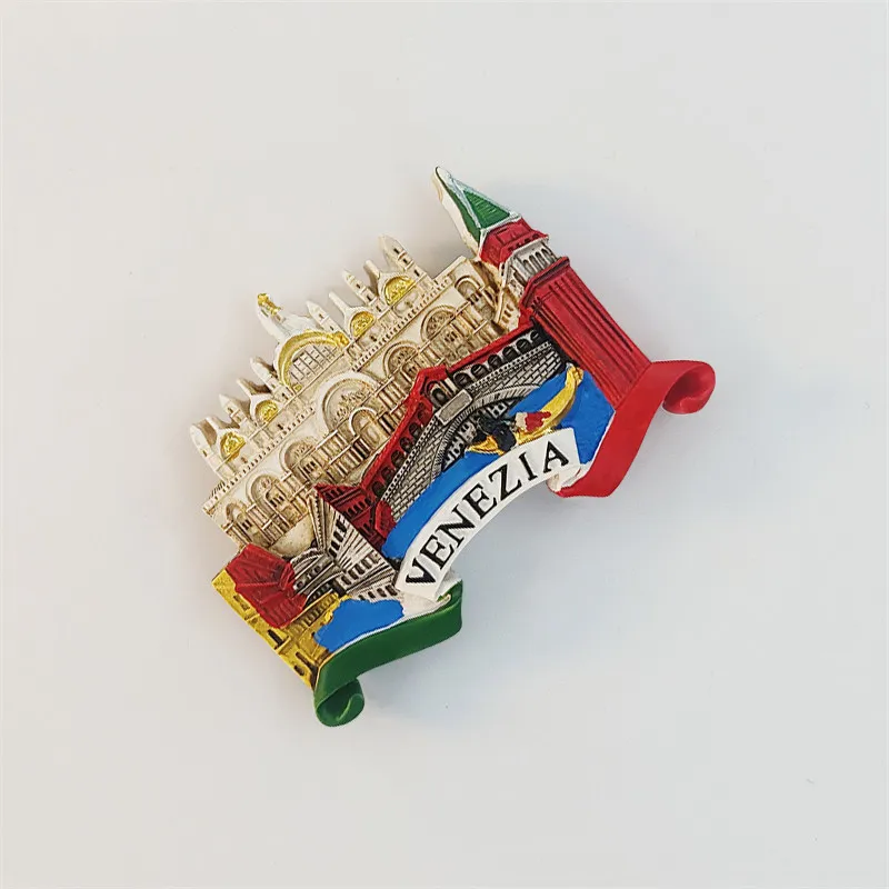 Italy Water City, Venice Landmark Building, Tourist Souvenir, Three-dimensional Painting, Fridge Magnet, Resin Material