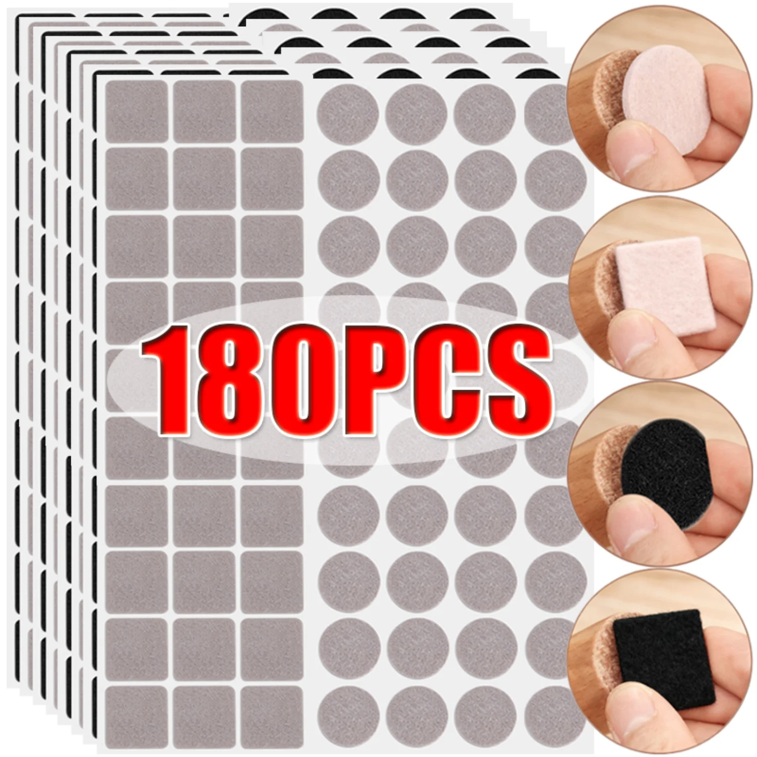 18-180PCS Self Adhesive Felt Furniture Pad Table Chair Leg Protector Mats Floor Anti Scratch Anti-slip Pad Furniture Accessories
