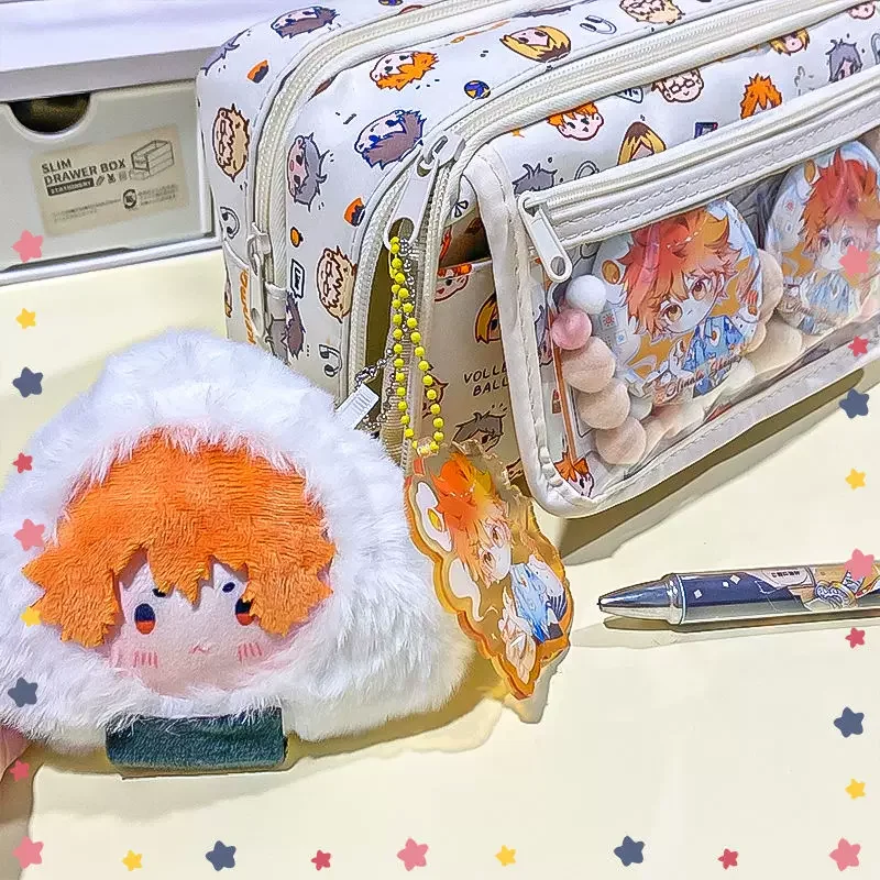 ¡Anime Haikyuu! Bolsa de bolígrafo serie japonesa Ambitus Cosplay, almacenamiento de papelería para estudiantes, lindo, exquisito, delicadeza, creatividad