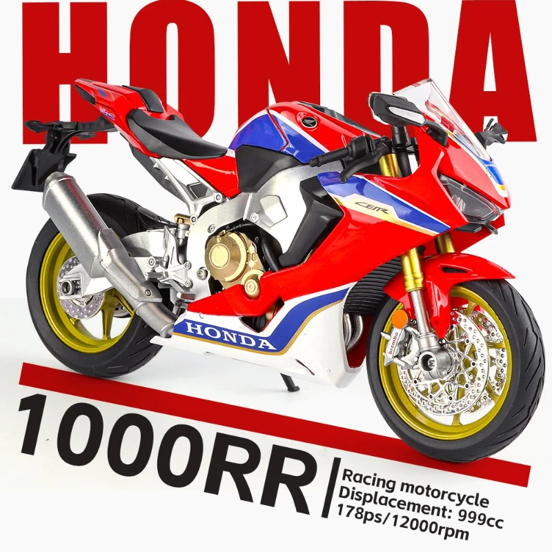 1:9 Honda CBR1000RR High Simulation Motorcycle Racing Alloy Model Sound Light Collection Simulated Ornaments Gift Toy