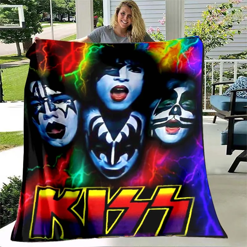 

Band Printed Blanket Kiss Band Ultra Lightweight Soft Plush Flannel Throws Blanket Freddy Sofa Bed Couch Travel Camping Covers