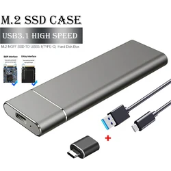 M.2 NGFF SATA SSD Enclosure Adapter, USB 3.1 Gen1 5Gbps to NGFF SATA Solid State Drive External Enclosure for SSD 2242/2260/2280