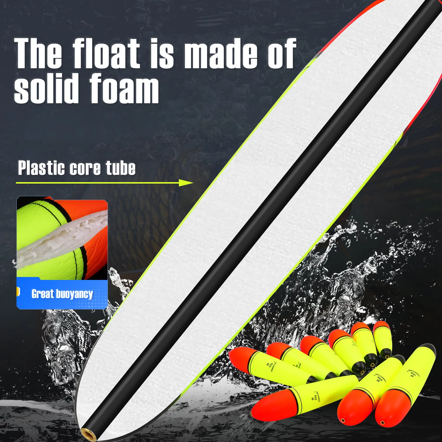 Sougayilang 5 قطعة إيفا الصيد تعويم 10-100 جرام ضوء عصا رغوة البلاستيك البحر روك الصيد ضرب يطفو للطعم متعدد الوظائف