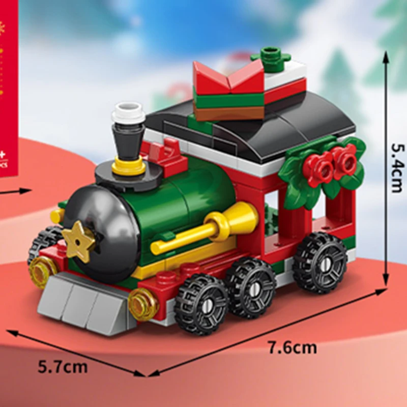 8in1 Albero di Natale Alce Cervo Babbo Natale Treno Decorazioni Architettura Negozio Street View Natale Snow House Building Block Kit Giocattolo