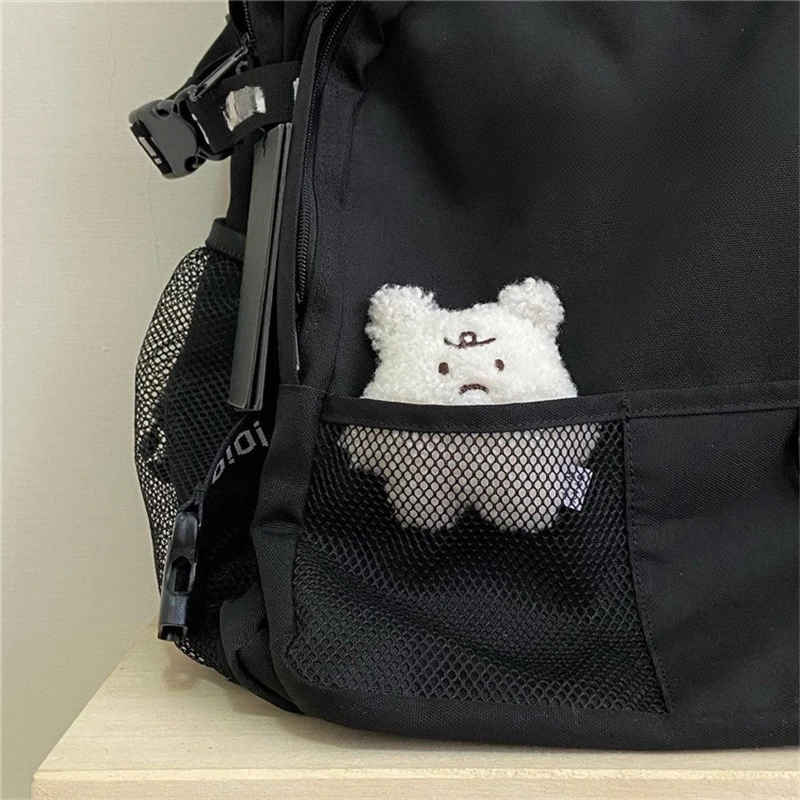 New Cute Cartoon Depressed Bear Plush Keychain Keyring For Women Bags Pendant Party Couple Student Gifts