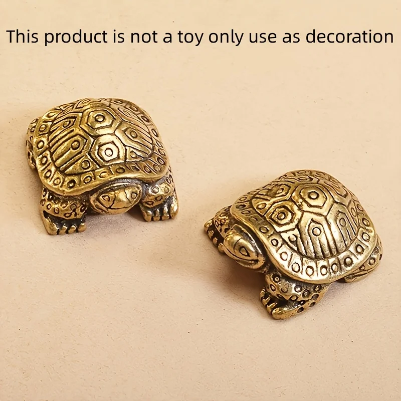 1 Eternal Solid Brass Turtle Sculpture - Handmade Home Decoration Longevity Symbol - Suitable for Decoration, Ornaments, Gifts