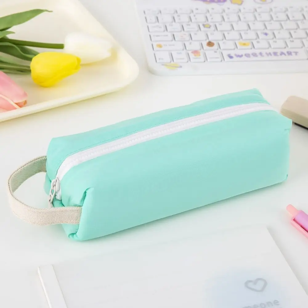 Tas Pensil Serat Poliester Baru Kapasitas Besar Kotak Pensil Persegi Perlengkapan Kantor Sekolah Tas Pensil