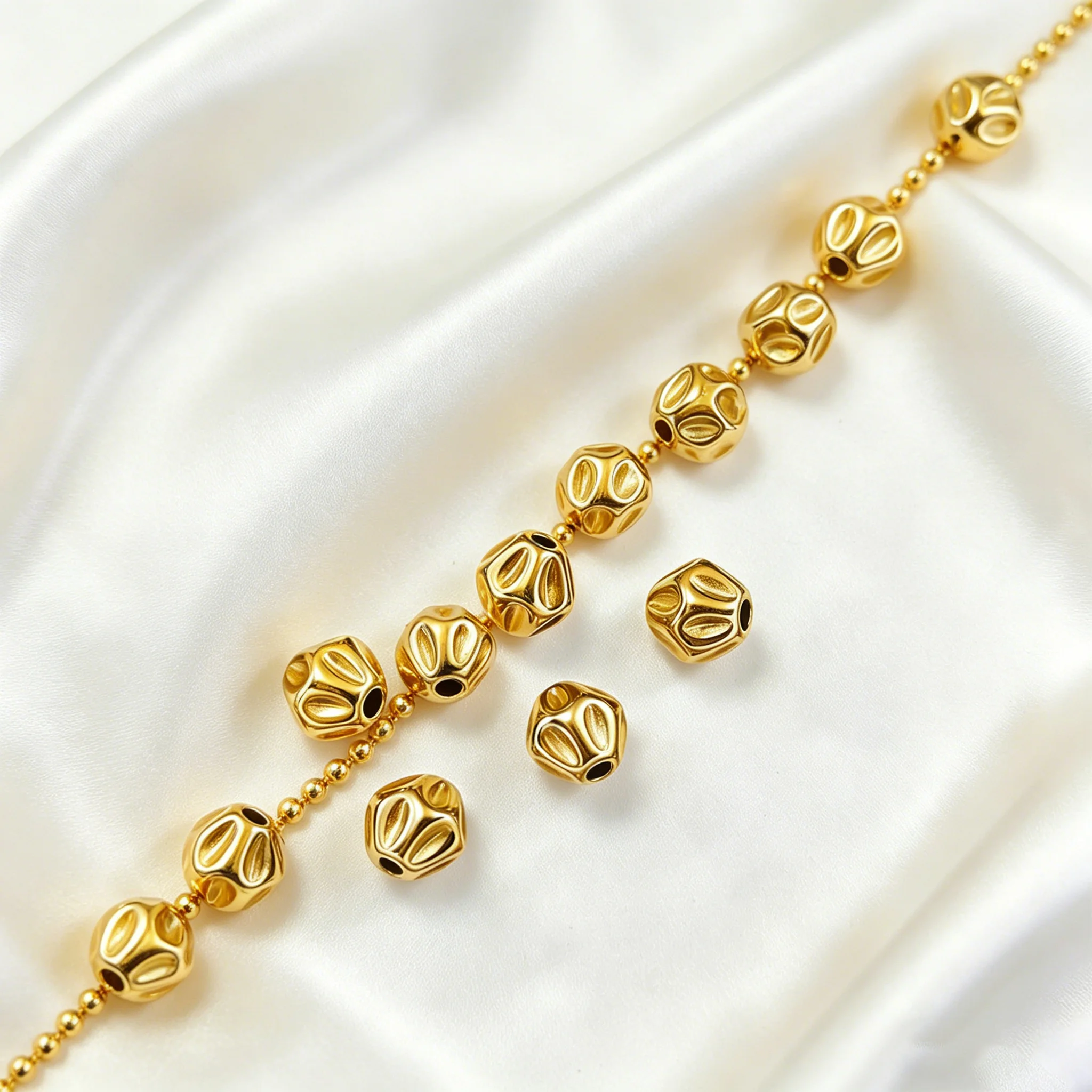 5 Stück Edelstahl-Abstandsperlen, goldene konische gedrehte Perlen für Bastelarbeiten, DIY-Armbänder, Halsketten und Schmuckherstellung – Detail 5