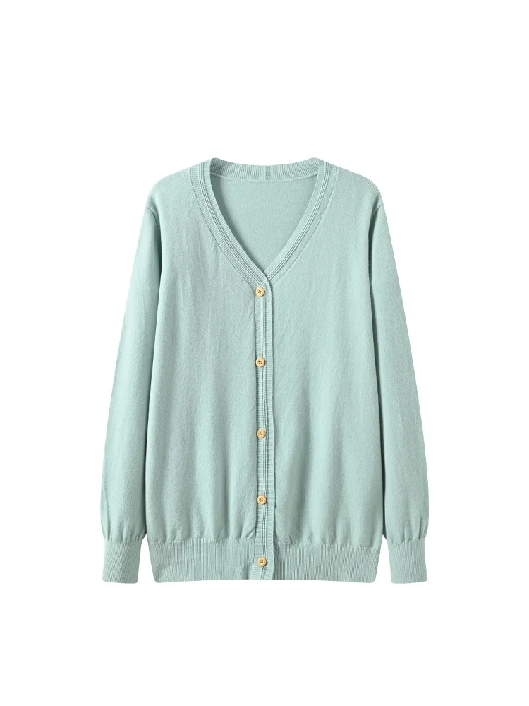 

Cara CLUB plus Size Long Sve Lazy Knitted Sweater Women Spring Meat Conceal Slimming Young V-Ne Top Trendy