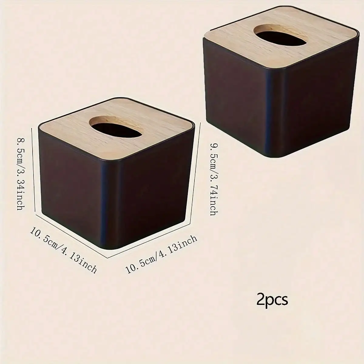 

1pc/2pcs-Nordic Style Plastic Tissue Box With Wooden Cover - Paper Box For Restaurants And Rooms - Tissue Storage
