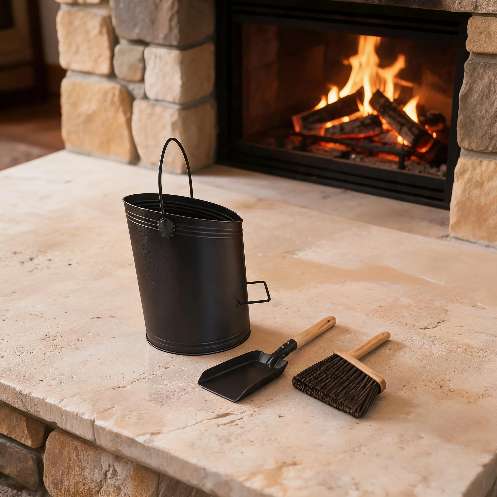 Heat Resistant Iron Ash Bucket 29x29x28cm Stylish Fireplace Clean Up Tool For Indoor Coal Fire Pits And Outdoor Fire Features