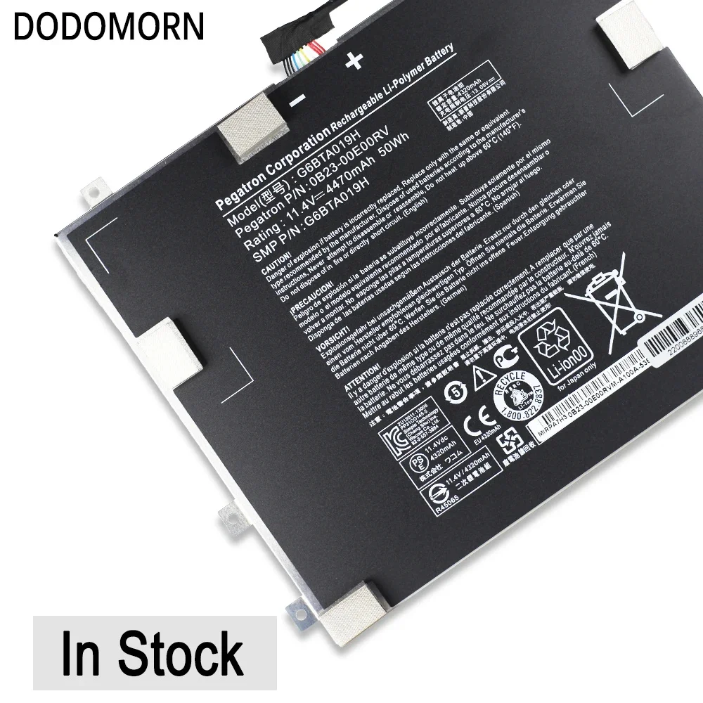 DODOMORN для планшета Wacom Сменный аккумулятор для планшета 2 DTH-W1310 HV4DTHW1310 G6BTA019H 0B23-00E00RV 11,4 в 50 Вт/ч 4470 мАч