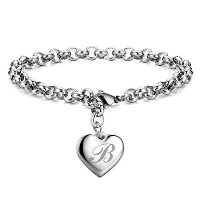 Nowe 925 Sterling silver szlachetne serce 26 Letteres łańcuszek bransoletki dla kobiet projektant mody marka party biżuteria ślubna prezenty