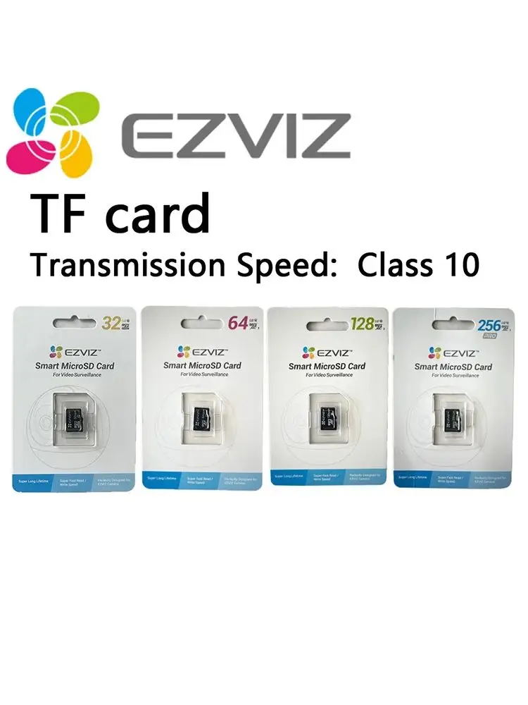 EZVIZ 32GB 64GB 128GB 256GB 512GB classe 10 haute vitesse lecture écriture carte MicroSD TF pour caméra de sécurité Hikvision