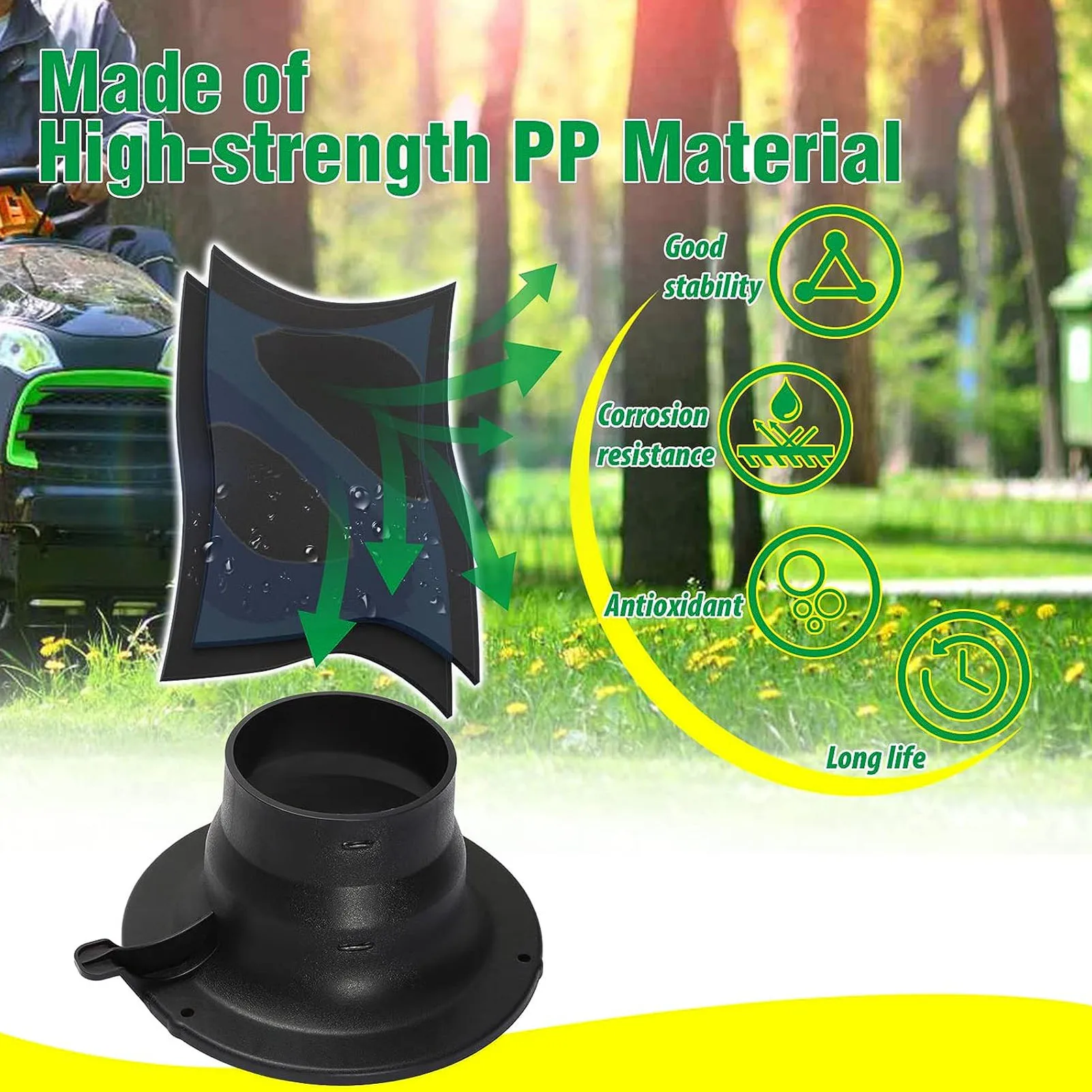 Lawn Vacuum Hose Adapter PP Lawn Tractor Leaf Vacuum Hose Adapter Replacement Parts for Agri Fab Hose Adapter for Agri Fab