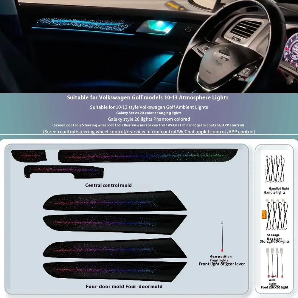 Car Styling Accessories For Volkswagen VW Golf 6 2010-13 Ambient light Trim Panel Atmosphere lamp Steering wheel button control