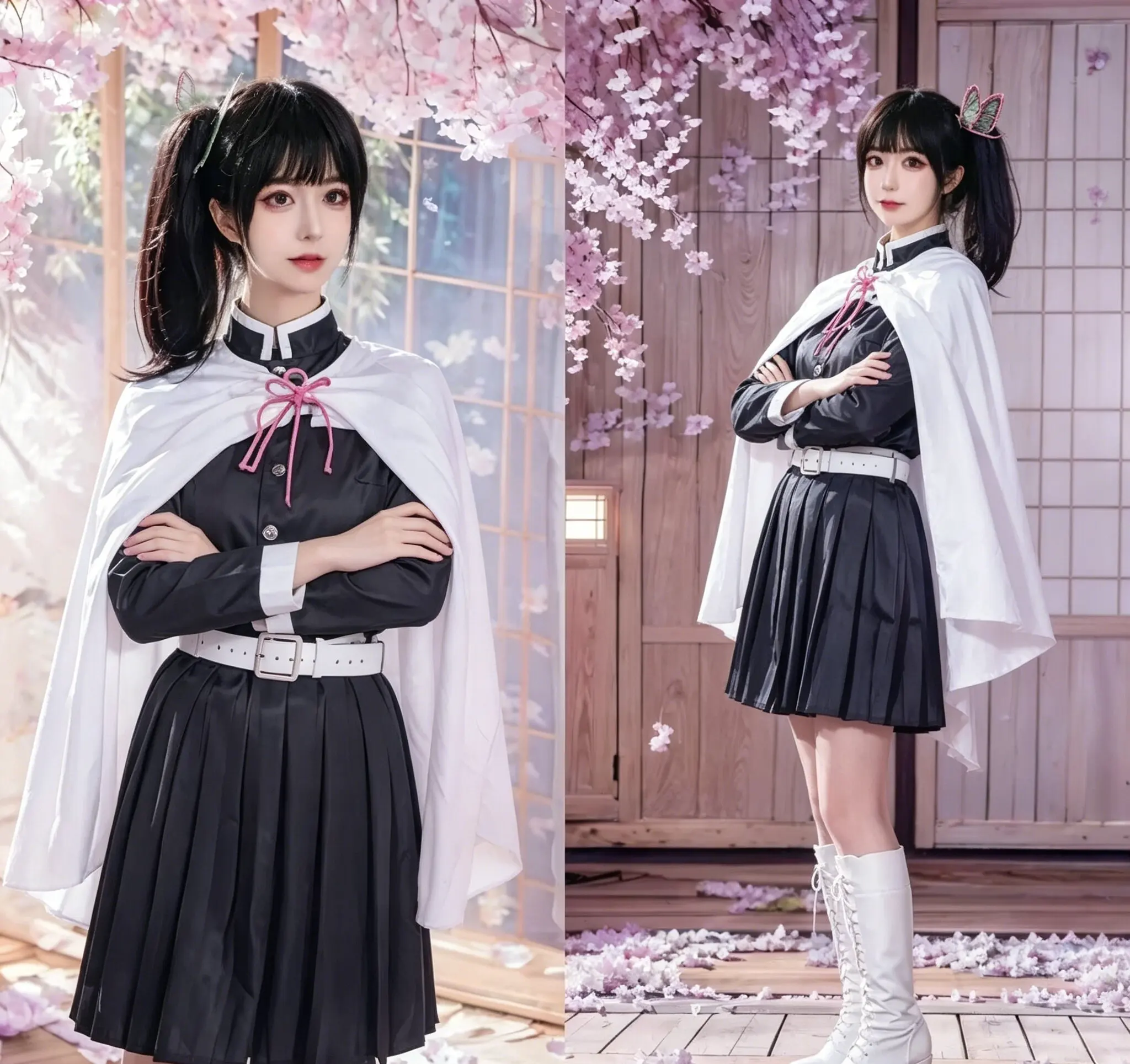 Demon Slayer Haori - Tsuyuri Kanao Cosplay Kostuum Volwassen Kind