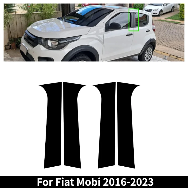 

For Fiat Mobi 2016 2017 2018 2019 2020-2023 Car Window Door Column B C Pillar Post Trim Cover Glossy Black Stickers Accessories