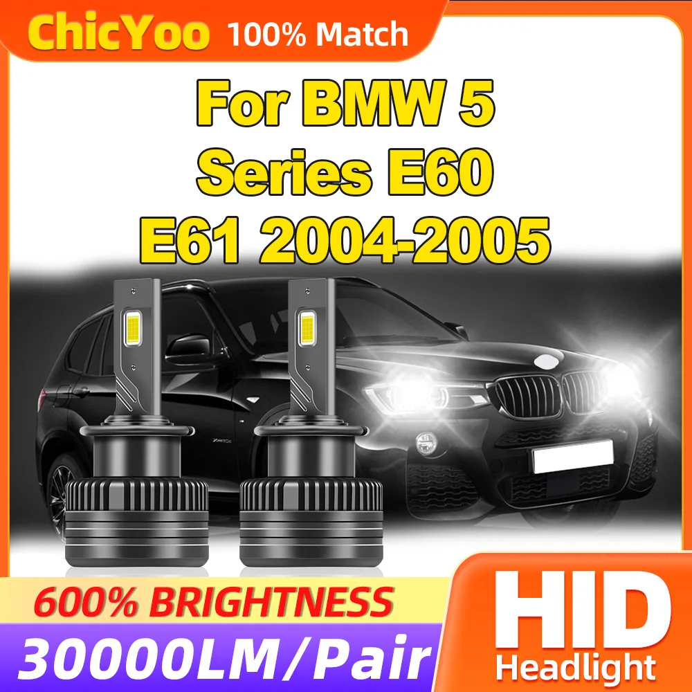 120W HID Xenon Lights 30000LM Super Bright LED Car Headlight Bulbs 6000K White Front Lamps For BMW 5 Series E60 E61 2004 2005