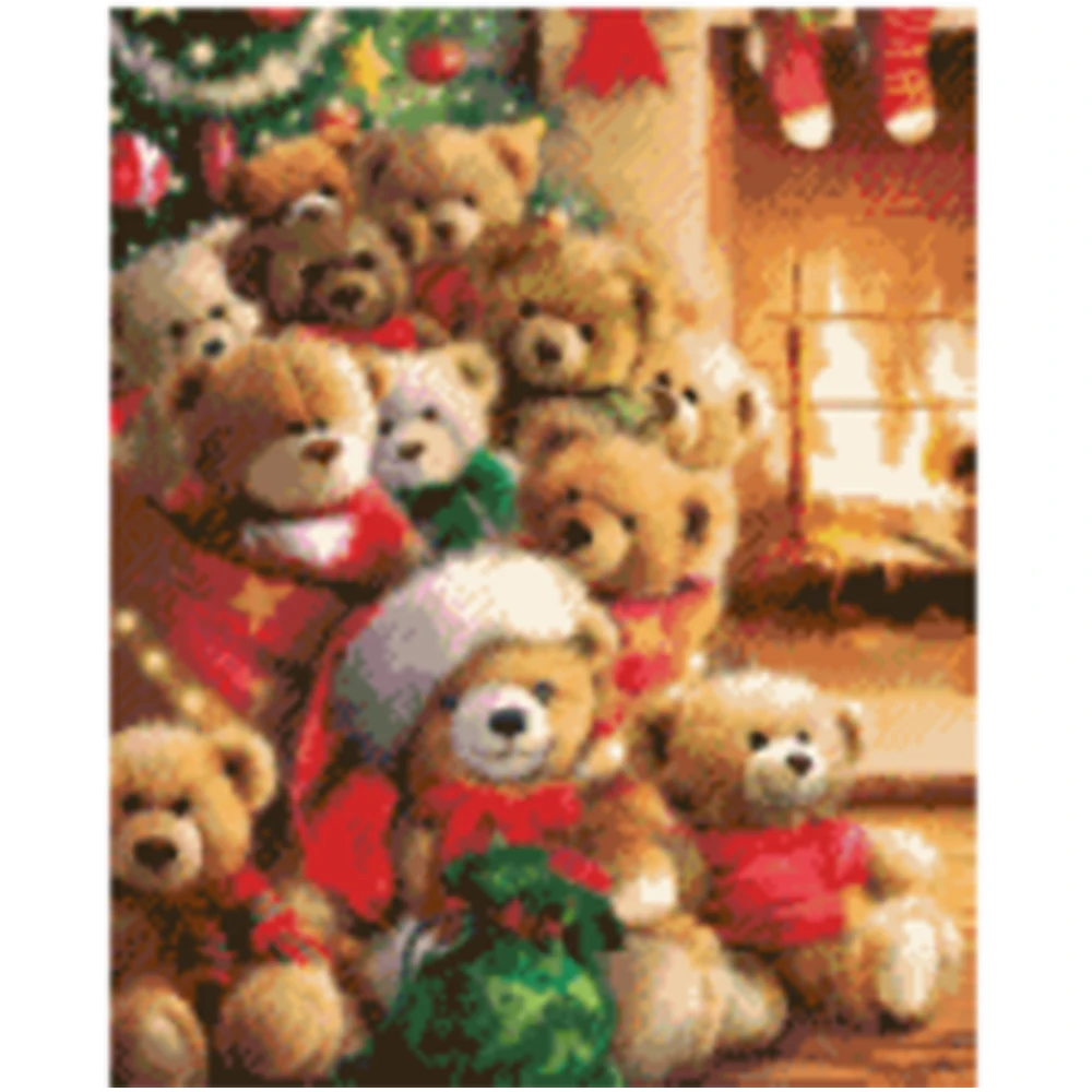 

Xmas Diy beadwork bear Diy bead embroidery kits 3mm pearl bead embroidery kits beads for needlework bead cross stitch needlework