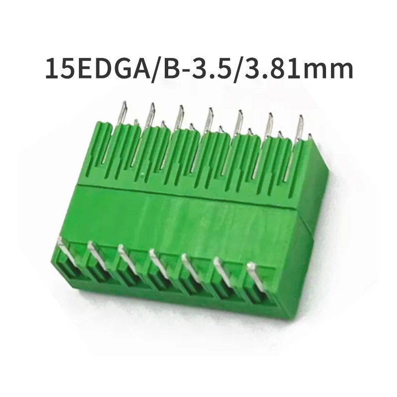 (10 Pcs) 15EDGA/B-3.5/3.81mm straight+bent pin holes Board-to-board toggle type pcb terminal block Double pin 15EDGV/RC 2P~12P