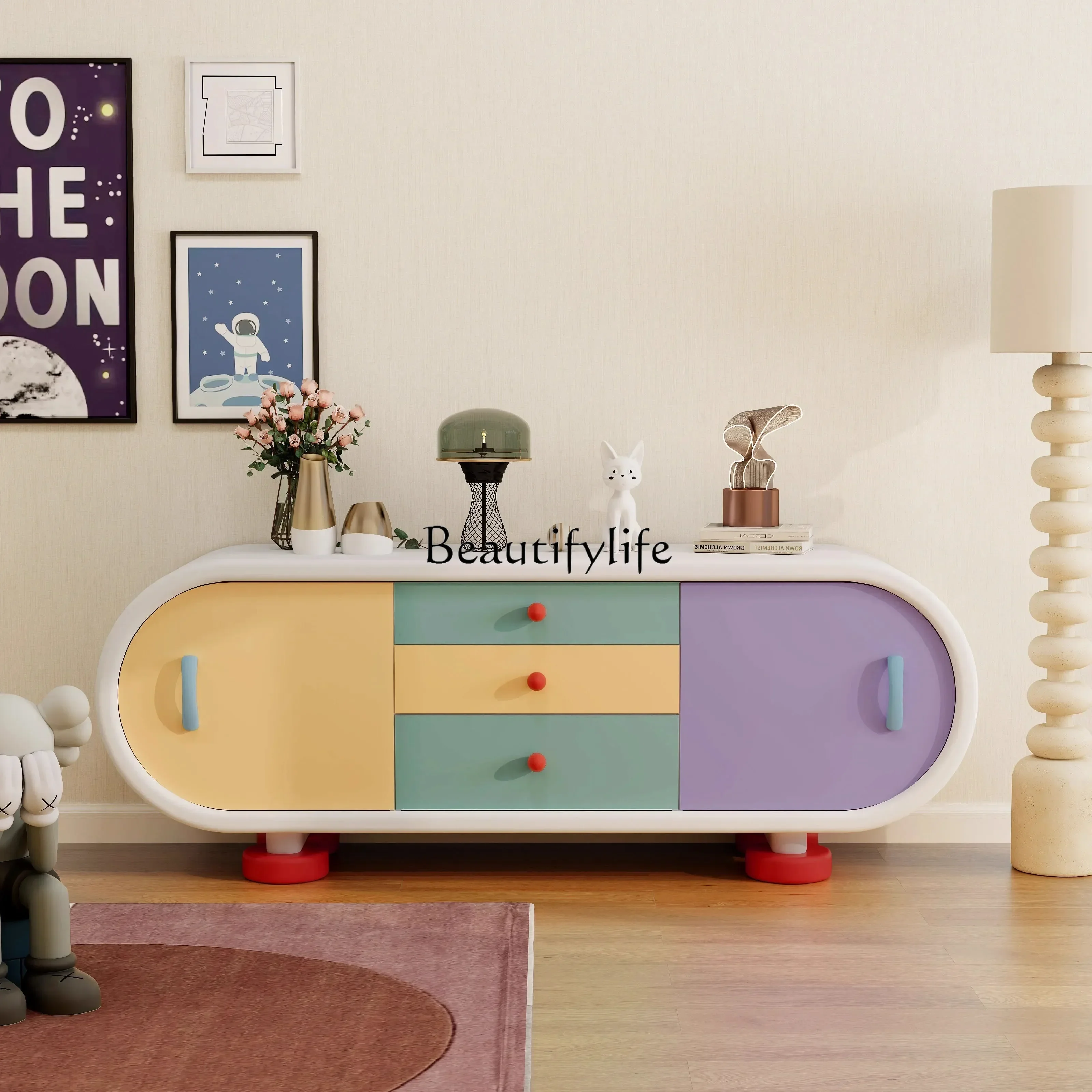 

56Dopamine living room decorative cabinet modern painted display storage cabinetLX