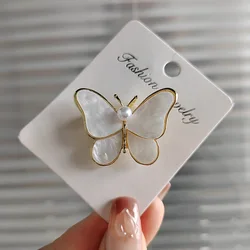 Fashion New Butterfly Brooches For Women Charm Pearl Gold Color Brooch Pins Party Wedding Gift Clothing Accessories Fine Jewelry