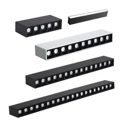 Dimmable Led Linear Light 10W 20W30W40W Ceiling Lights AC85-265V Floodlight Grille lamp LED Spot light Surface Mounted Downlight