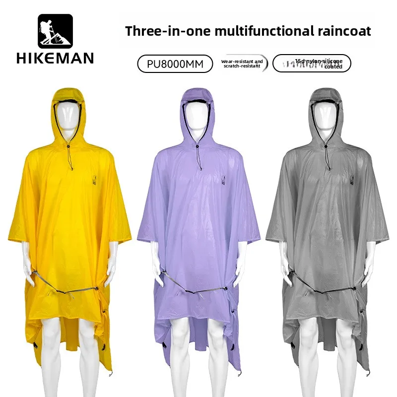 

Плащ с 15D покрытием для кемпинга, водонепроницаемый сверхлегкий дождевик-пончо для походов на открытом воздухе, скалолазания и аварийного укрытия, дождевик