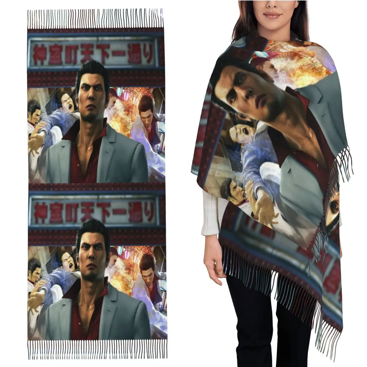 

Добро пожаловать в Камуро Кирю Казума, шарф, шарфы с кисточками, женские мягкие теплые шали и накидки, большая осенне-зимняя шаль