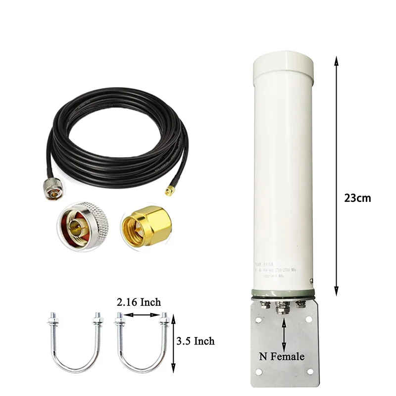 O wysokiej mocy 8dBi dookólna antena komórkowa LTE-szerokie pasmo słup zewnętrzny/uchwyt ścienny 5G 4G antena WiFi na telefon komórkowy 2G/3G