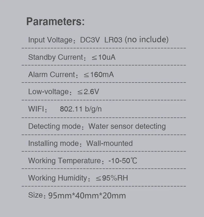 1M/3M/5M Water leakage sensor WIFI leak level Sound Alarm detector security Overflow protection Work with Tuya Smart Life App