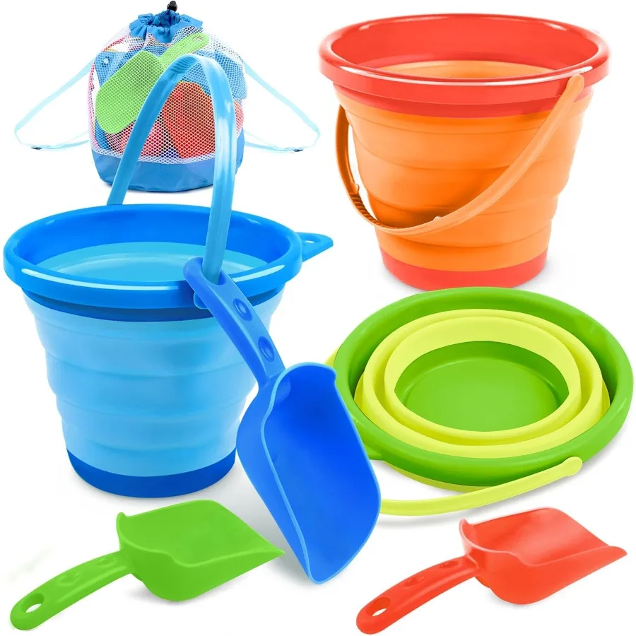 

Пакеты Складное ведро с лопатками и сетчатой сумкой, складные ведра Многоцелевые для пляжа, кемпинга, пляжной вечеринки, рыбы