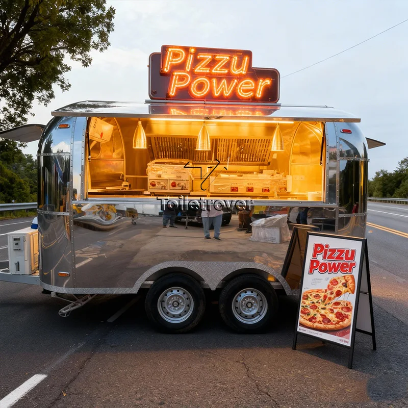 Commercial Street Food Trailer Cart Bbq French Fries Concession Food Trailer Churro Roasted Chicken Mobile Food Truck on Terraza