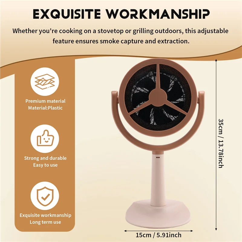 -A14E Purificador de fumaça portátil, filtro de fumaça portátil para fumar dentro de casa, mini ventilador de cozinha interna capô portátil