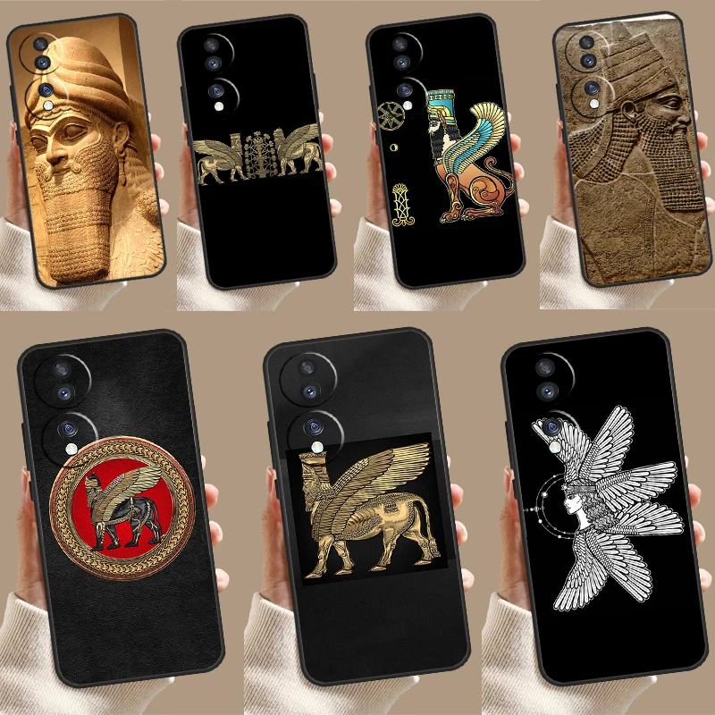 Lamassu Assyrian Winged Lion Funda For Honor Magic 6 Pro 5 Lite 10 50 70 90 Honor X8a X9a X8b X9b X7 X8 X9 X6a X7a Case