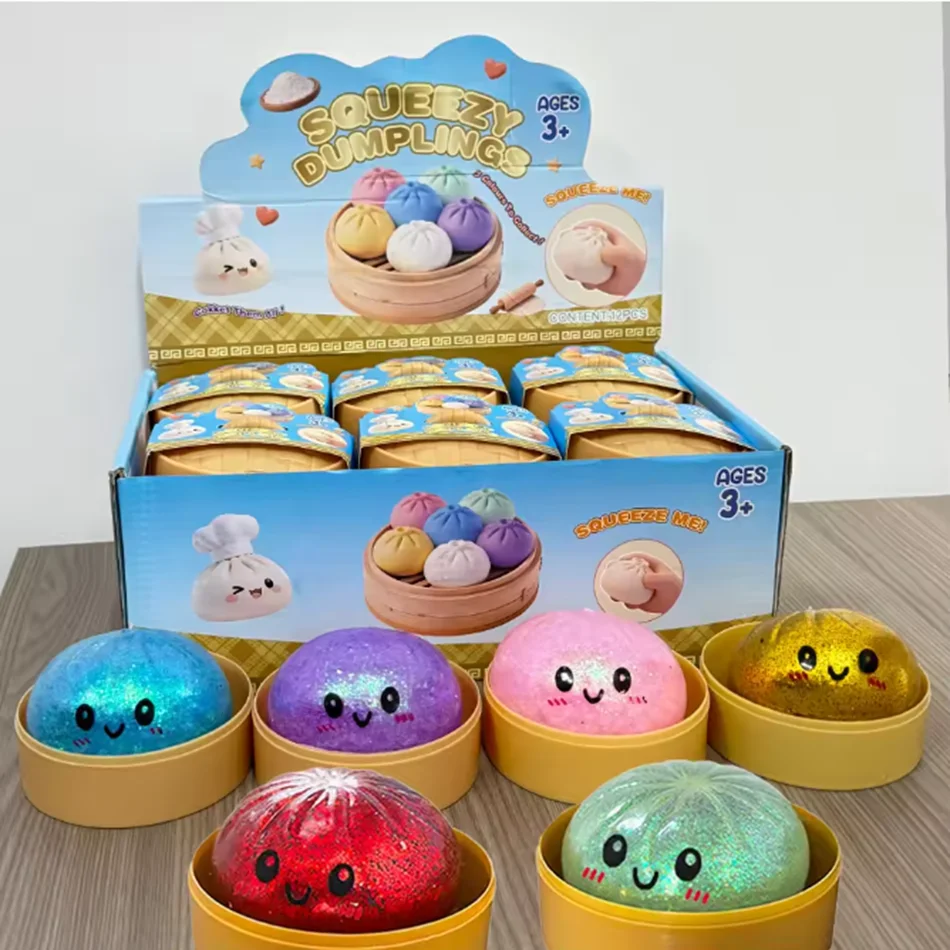Blind Box Colorful Simulated Dumpling Squishy Relaxing Relieve Anxiety Antistress Enhance Happiness Rebound Squeeze Reliever Toy