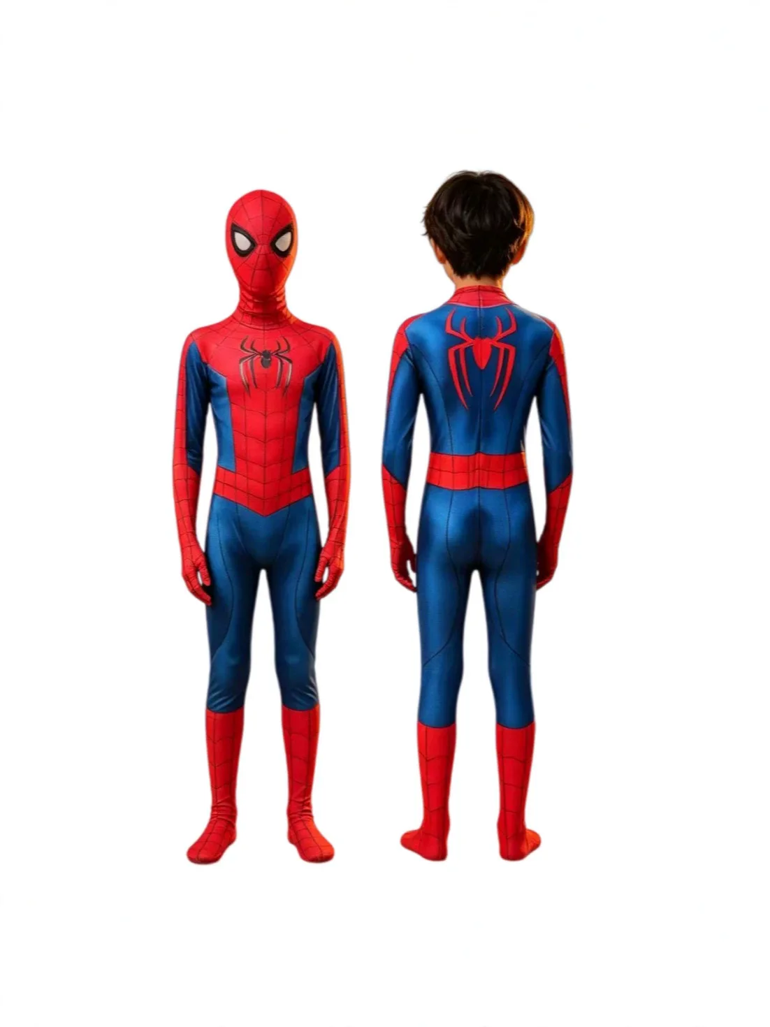 Unisex 3D Monster Spider Web Print Cosplay Costume Full Body Jumpsuit with Mask Halloween Carnival Party Fancy Dress Outfit - view 5