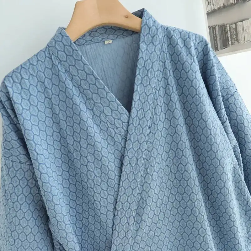 

Мужские кимоно, спальные халаты, хлопковые весенне-летние тонкие дизайнерские халаты больших размеров средней длины, домашние мужские халаты на пару