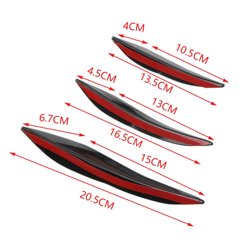 Hot Sale 6pcs/set Decoration Diffuser Splitter Fin Body Spoiler Canard Valence Chin Car Tuning Canard Universal Front Bumper Lip